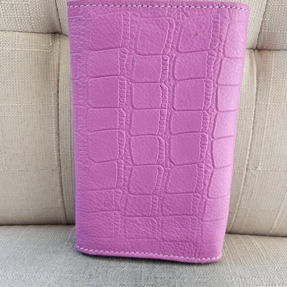 Passport Holder Pink Genuine Leather Purse Wallet Card Holder Multi Compartments - Picture 4 of 13